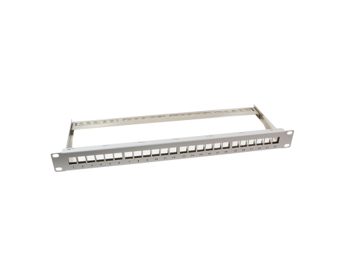 Nambo 19 Patchpanel, unbestückt, 24 Port, 1 HE, grau