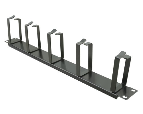 Nambo 19 Rangierpanel mit 5 Metall Bügeln, 1 HE, schwarz